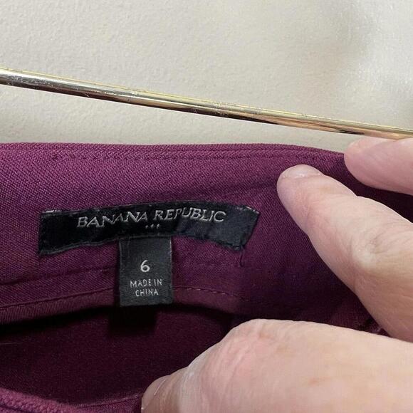 Banana Republic Button Accent Womens Skirt Women Size 6 Burgundy - Picture 4 of 5